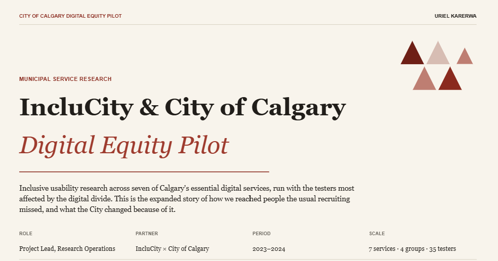 Cover of the IncluCity × Calgary case study deck